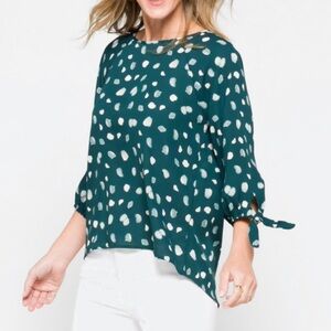 Teal Polka Dot Women's Top